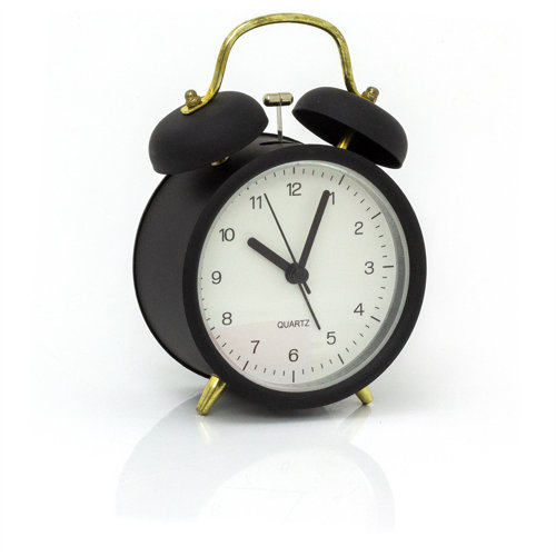Fairmont Park Analog Metal Quartz Alarm Tabletop Clock in Black Wayfair.co.uk